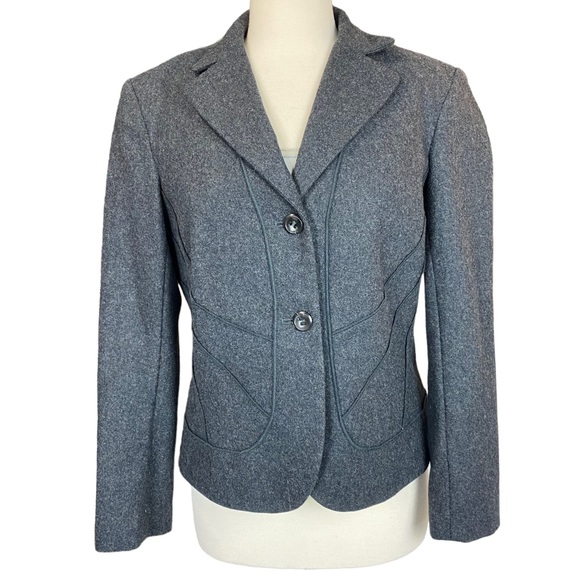 🌟🌟Host Pick✨✨HARVE BENARD Petite Long Sleeve Wool Blend Blazer Jacket Size 10 - Picture 1 of 7